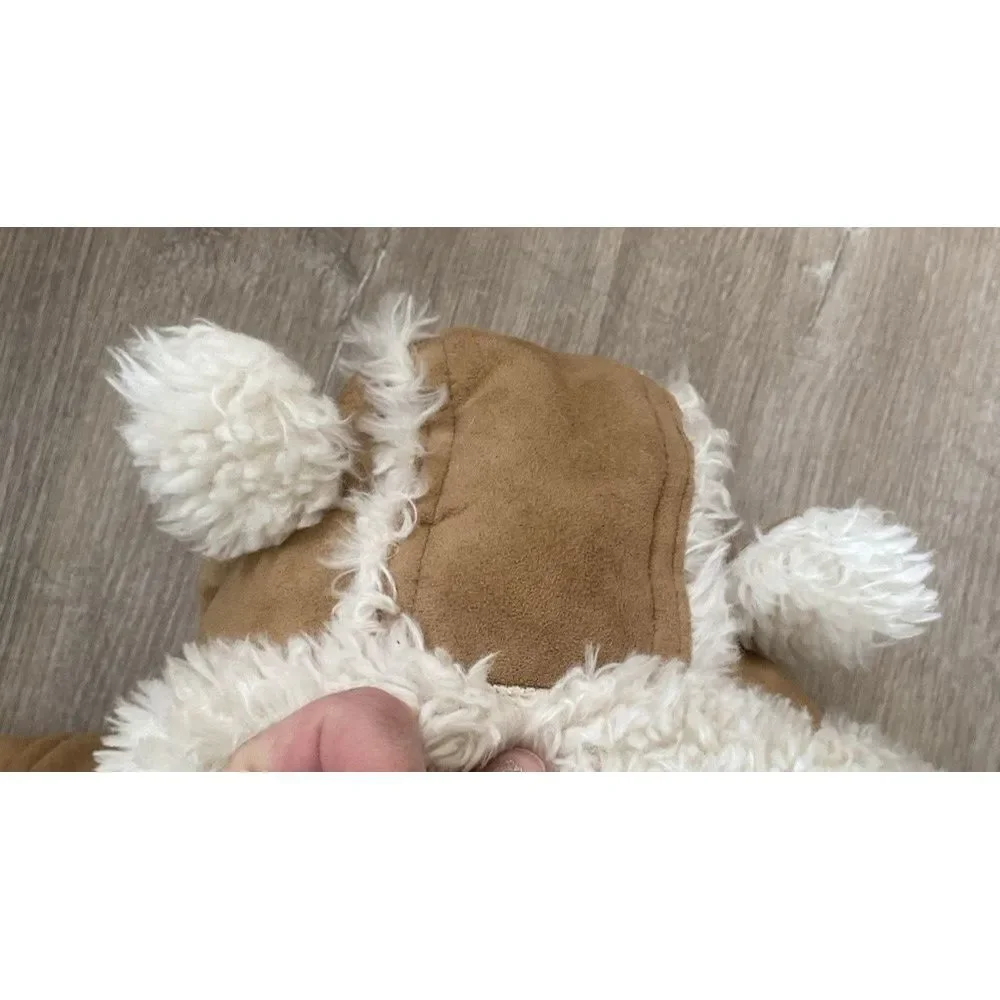 Baby Gap Faux Suede One Piece‎ Bear Ears Button Sz 3-6 Months EUC Bunting Sherpa